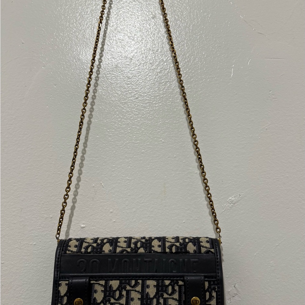Dior Montaigne Oblique Waist Bag Black Chain Crossbody Bag - Picture 6 of 11